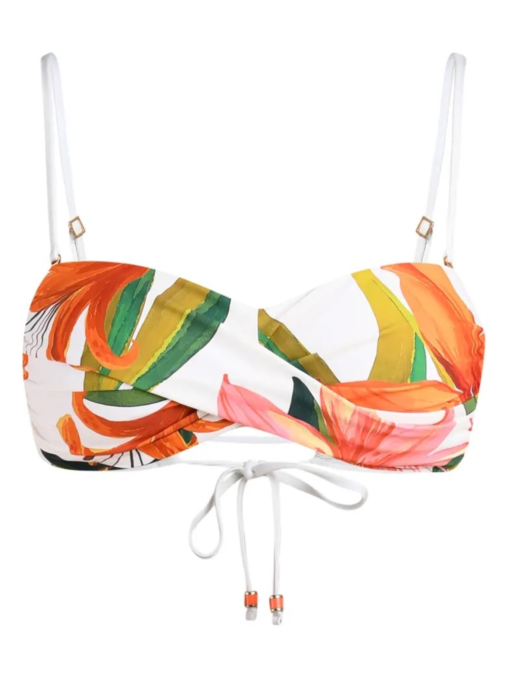 La Blanca Jungle Blossoms Twisted Bandeau Bikini Top